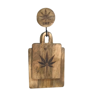 3 Piece Set Cannabis Chef 2 Chopping Boards with C